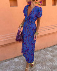 Elegant and Flattering Dress with Puff Sleeves for Women