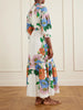 Bianca linen-blend floral midi dress