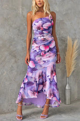 Elegant and Vibrant Floral Midi Dress for Women
