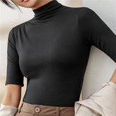 Slim Fit Roll Neck Top for Women