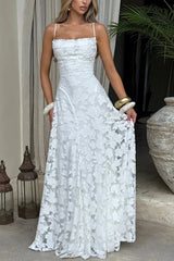 Francis Floral Burnout Jersey Fabric Cowl Neck Back Lace-up Maxi Dress