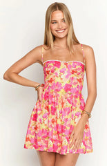 Sam Yellow Floral Pop Mini Dress