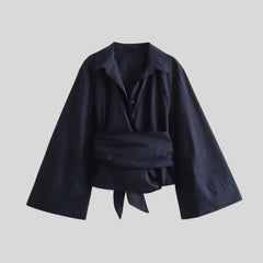 Women's Going Out Tops With Tie Belt