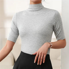 Slim Fit Roll Neck Top for Women