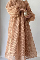 Elegant Solid Patchwork O Neck A Line Dresses(5 Colors)