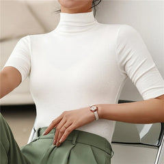 Slim Fit Roll Neck Top for Women