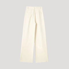 Women’s High-Waist Pinstripe Wide-Leg Trousers – Elegant Office Style