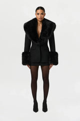 Faux Fur Suited Blazer